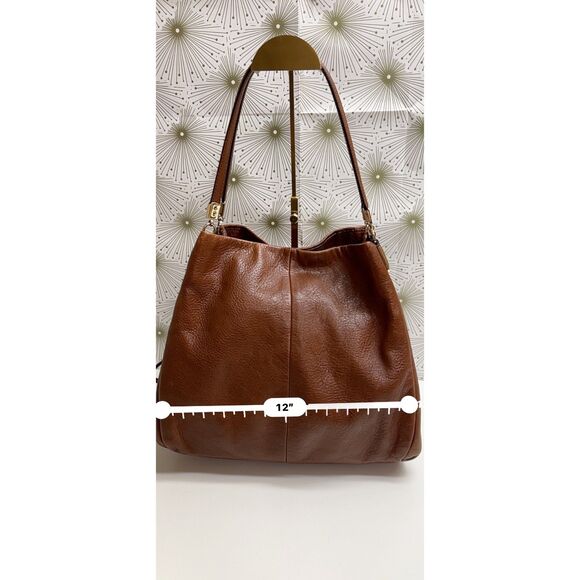 Coach Madison Phoebe cognac-colored pebbled leather shoulder bag - Picture 4 of 15